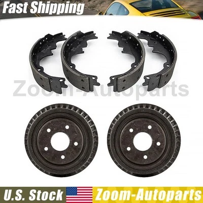 Tambores de freio traseiros + sapatas de freio compatíveis com 1993 1994 1995 1996 1997 Chevrolet Camaro - Imagem 1 de 4