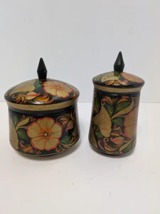 Par de Botes Khokhloma De Colección URSS Dorados y Florales, Arte Popular Ruso - Imagen 1 de 8