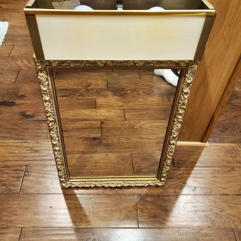 Vintage Metal Lighted Medicine Cabinet General Bathroom Products Union USA Gold Cover