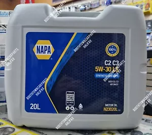 NAPA 5W-30 C2 C3 LS Fully Synthetic Low Ash Engine Oil 20 Litres C3 MB AUDI VW - Picture 1 of 9