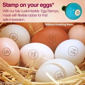 RUBBER STAMP EGG MARKING AND INK PAD 12MM Custom Made Red Food Grade Ink - Picture 1 of 1