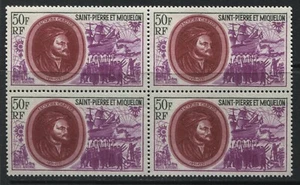 St. Pierre and Miquelon 50 francs Airmail block of 4 (vertical folded) mint o.g. - Picture 1 of 1