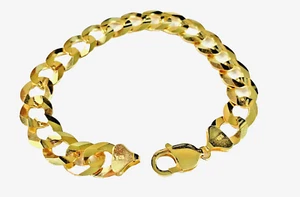 Men's 8" Solid 10k Yellow Gold Cuban Link Bracelet 14mm 29g - Picture 1 of 3