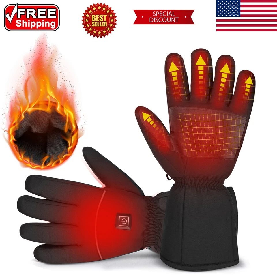 Luvas aquecidas tela sensível ao toque forro de cashmere (bateria Li-ion 4000 mAh*2 + carregador) - Imagem 1 de 4