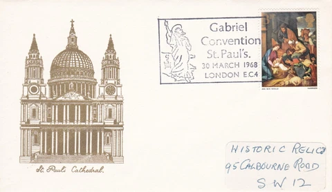 1968 Great Britain Cover Gabriel Convention St. Paul's London 3d Christmas Stamp Cover