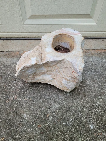 Unique Vintage Rock Swivel Planter  9 Inch 11  Inch Cover