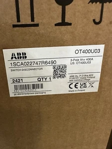 OT400U03 ABB Disconnect Switches, SWITCHLINE Series OT400U03 - Picture 1 of 3
