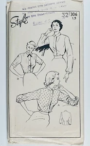 1950's Vintage Sewing Pattern Style 306 Misses Shirt Blouse bust 32" - Picture 1 of 4