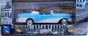 NEW☆NewRay~1955 Blue/ White Buick Century Convertible Diecast Car 1:43 scale - Picture 1 of 7