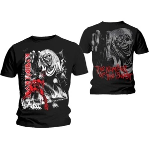Maglietta Iron Maiden Numero della Bestia Stampa Jumbo Nera Adulto XXL - Foto 1 di 1