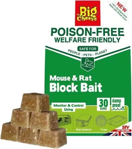 The Big Cheese Poison-Free Mouse & Rat Block Bait - 10g x 30 - Picture 1 of 4