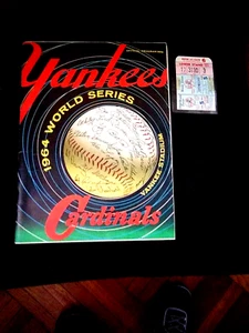 1964' NY YANKEES PROGRAM/SCORECARD/NOTES,MANTEL LAST WORLD SERIES GAMEš„TKT STUB - Picture 1 of 14