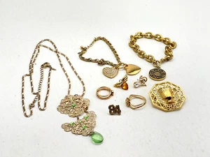 Vintage Avon 9pc Lot Ring Necklace Pins Angel Bracelet Heart Trophy Honor Brooch - Picture 1 of 13