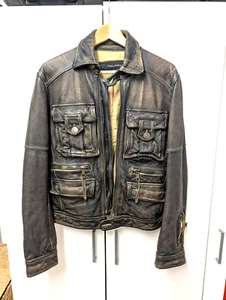 DSQUARED *ULTRA RARE* S/S 2004 LEATHER JACKET SZ. 48 Lederjacke Brown Leder - Bild 1 von 20