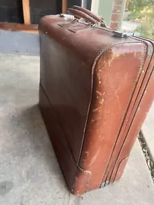 Vintage "The Colonel" Large Leather Luggage, circa 1950 - Picture 1 of 6