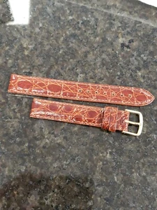 Original Krokodil 16 mm hellbraun braun Damen 2001 Uhrenband Made in USA Tourneau - Bild 1 von 7