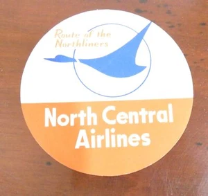 VINTAGE NORTH CENTRAL AIRLINES ROUND STICKER - Picture 1 of 2