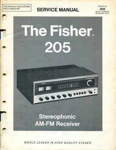 Vintage Fisher Modell 205 Stereophonic Receiver Service Manual (Beg Serial #10001) - Bild 1 von 3