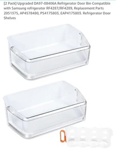 Samsung Refrigerator Door Bin Shelves w Can Holders (Set of 2) DA97-08406A - Picture 1 of 7