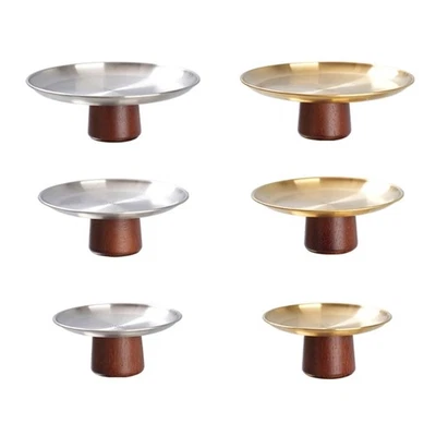 Serving Tray for Appetizers and Sweet Stainless Steel High Footed Display Plate - Image 1 of 4