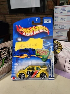 👓Hot Wheels 2002 1st Edit🚎VW VolksWagen NEW BEETLE CUP Yellow⚡PR5⭐SHORT Stripe - Picture 1 of 11