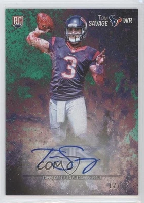 2014 Topps Fire Rookie Green Auto /75 Tom Savage #106 Rookie Auto RC - Image 1 of 2