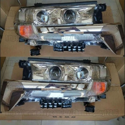 Farol dianteiro farol lâmpada 2 peças/conjunto para Toyota Land Cruiser LC200 2016-21 - Imagem 1 de 4