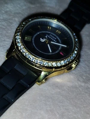 Reloj Mujer Juicy Couture Pedigree Negro Con Tono Dorado W Bling Foto 1 de 4