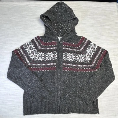 Suéter con Capucha Cremallera Completa Y2K De Colección Para Mujer’s M Mezcla de Lana Vacaciones Feria Isla Nórdica Foto 1 de 4