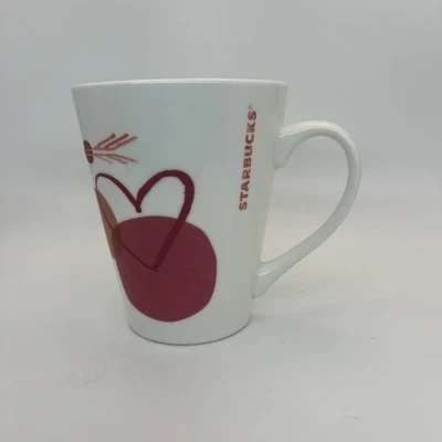 Taza de café Starbucks San Valentín 2016 corazón rosa con flecha roja 12 oz Foto 1 de 4