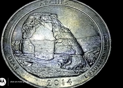 2014 -P Utah Arches Quarter With A Double Ring On The Rev. & A Smaller Ring Obv. - Image 1 of 4