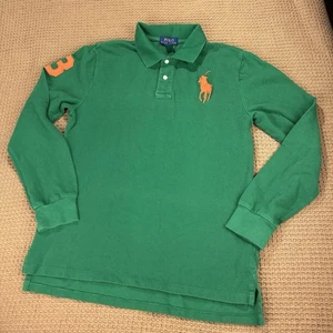 Polo Ralph Lauren Shirt Youth Size XL Big Pony Long Sleeve Rugby Academia - Picture 1 of 12