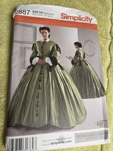Vestido Colonial Patrón Costura Simplicity 2887 Talla 8-14 - Imagen 1 de 2