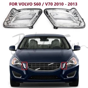 Pair of Front LED Day Running Indicator Light/Lamp For VOLVO S60 / V60 2010-2013 - Picture 1 of 9