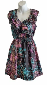BeBop Dress A Line Sleeveless Ruffle Surplice Neck Womens S - Picture 1 of 9