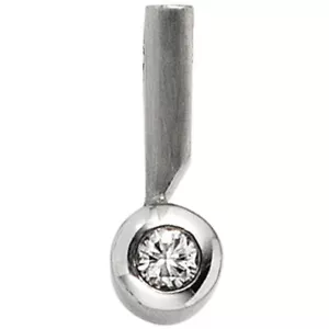 Solitaire Pendant Diamond 950 Platinum Part Matte Necklace Ladies - Picture 1 of 4