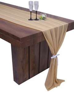 10ft Chiffon Bridal Shower Table Runner Wedding Centerpieces Caramel Rustic - Picture 1 of 7
