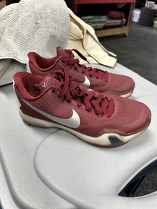 RARE Vintage Nike Kobe X tb Team Burgandy Red Silver 813030-601 Men's Size 8 - Picture 1 of 7