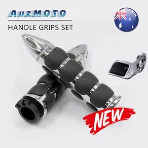 For Suzuki Boulevard M109R M50 M90 M95 1" Spike Chrome Hand Grips Throttle Boss - Picture 1 of 11