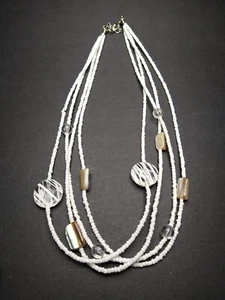 Bead Necklace Stone Estate Four Strand - Picture 1 of 1