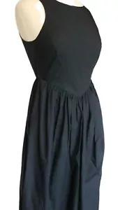 Emporio Armani Marine Popeline langer geraffter Rock Maxikleid USA Größe 4 fällt klein aus - Bild 1 von 12