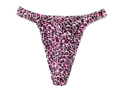 Second Skin Satin Thong Animal Print M - Image 1 of 2