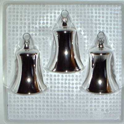 Lauschaer Glas Christbaumschmuck Glocken klein silber glanz mundgeblasen - Bild 1 von 4