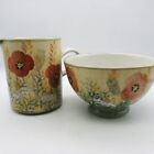 The Tain Pottery Scotland Kirksheaf Poppy Bowl And Creamer Set
