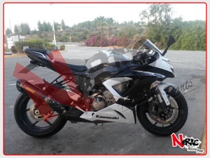 Kit Carena ABS Completa Stradale Verniciata Kawasaki Ninja ZX-6R 13/18 White/Blk - Picture 1 of 2