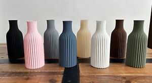 3D Printed Vase - Tall Ribbed Flower Vase - Ornamental Vase - Dried Flower Vase