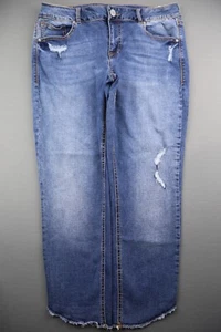 Pantalones de mezclilla para mujer Maurices ajustados recortados talla media en dificultades, talla 11/12 (31x25) - Imagen 1 de 7