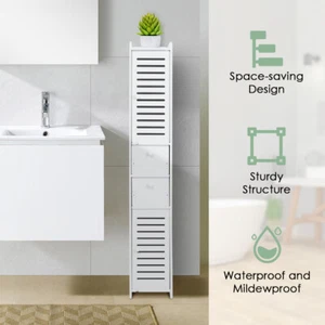 Bathroom Cabinet Storage Tall Slim Furniture Toilet Cupboard 118cm Shelf Rack AU - Picture 1 of 12