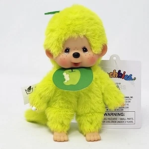 Monchhichi Mascot Sekiguchi APPLE Fruit Colors 5 inch Plush Doll NEW - Picture 1 of 8