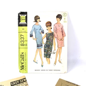 Vestido McCalls patrón de costura 8337 talla 12 falta tres estilos sin cortar FF 1966 - Imagen 1 de 5